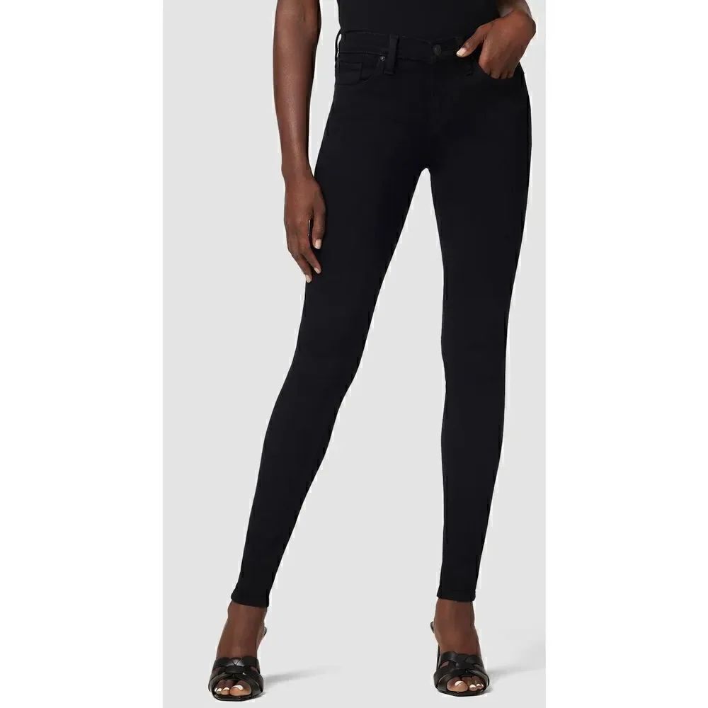 Hudson Jeans NWT Nico Mid-Rise Super Skinny Jean Black Sz 32